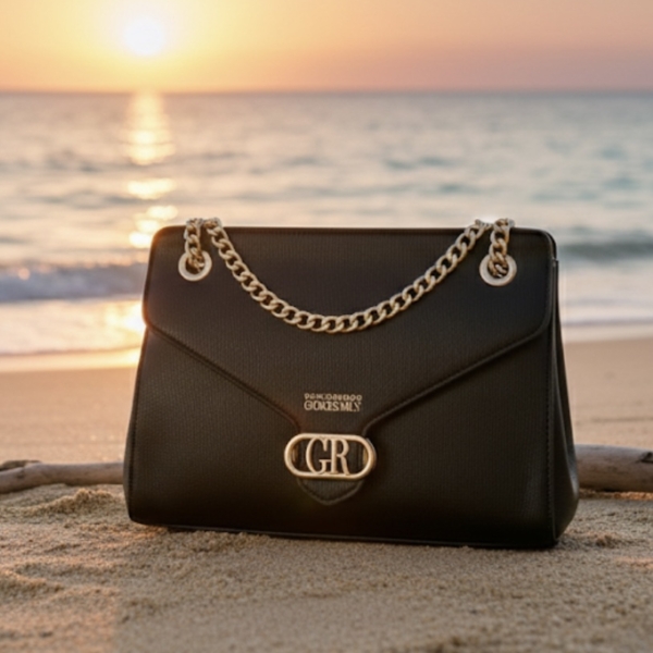 Sac besace effet cuir graine avec fermoir dore pour les femme