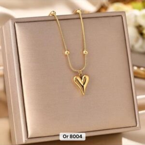 Collier coeur gonflé en or : acier inoxydable plaqué or 18 carats, cadeau romantique TheBrightJewel 5 étoiles sur 5