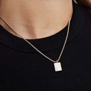 Collier doré à pendentif perle carrée - Imperméable