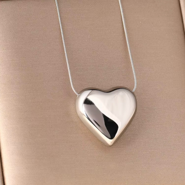 Collier Femme Acier Inoxydable Pendentif Cœur Simple Fantaisie