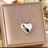 Collier Femme Acier Inoxydable Pendentif Cœur Simple Fantaisie