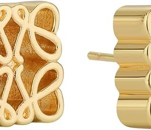 1 paire de boucles d'oreilles à motif de gâteau de lune, boucles d'oreilles en or pour femmes, boucle d'oreille géométrique en or rétro, boucle d'oreille en or creux carrée de sculpture française, pour copines, épouses, filles, sœurs, amis