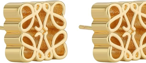 1 paire de boucles d'oreilles à motif de gâteau de lune, boucles d'oreilles en or pour femmes, boucle d'oreille géométrique en or rétro, boucle d'oreille en or creux carrée de sculpture française, pour copines, épouses, filles, sœurs, amis