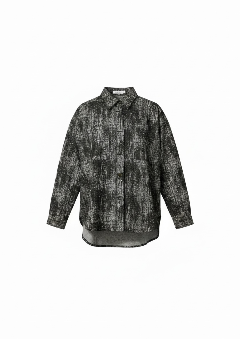 Chemise BASICS Slim Fit en coton imprimé à manches longues jeans pour femme | Vêtement décontracté | Tissu doux et respirant | – Image 3