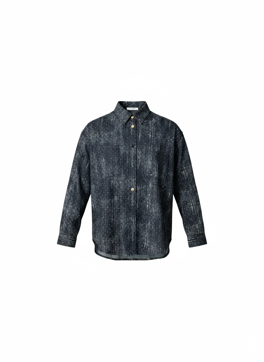 Chemise BASICS Slim Fit en coton imprimé à manches longues jeans pour femme | Vêtement décontracté | Tissu doux et respirant | – Image 6