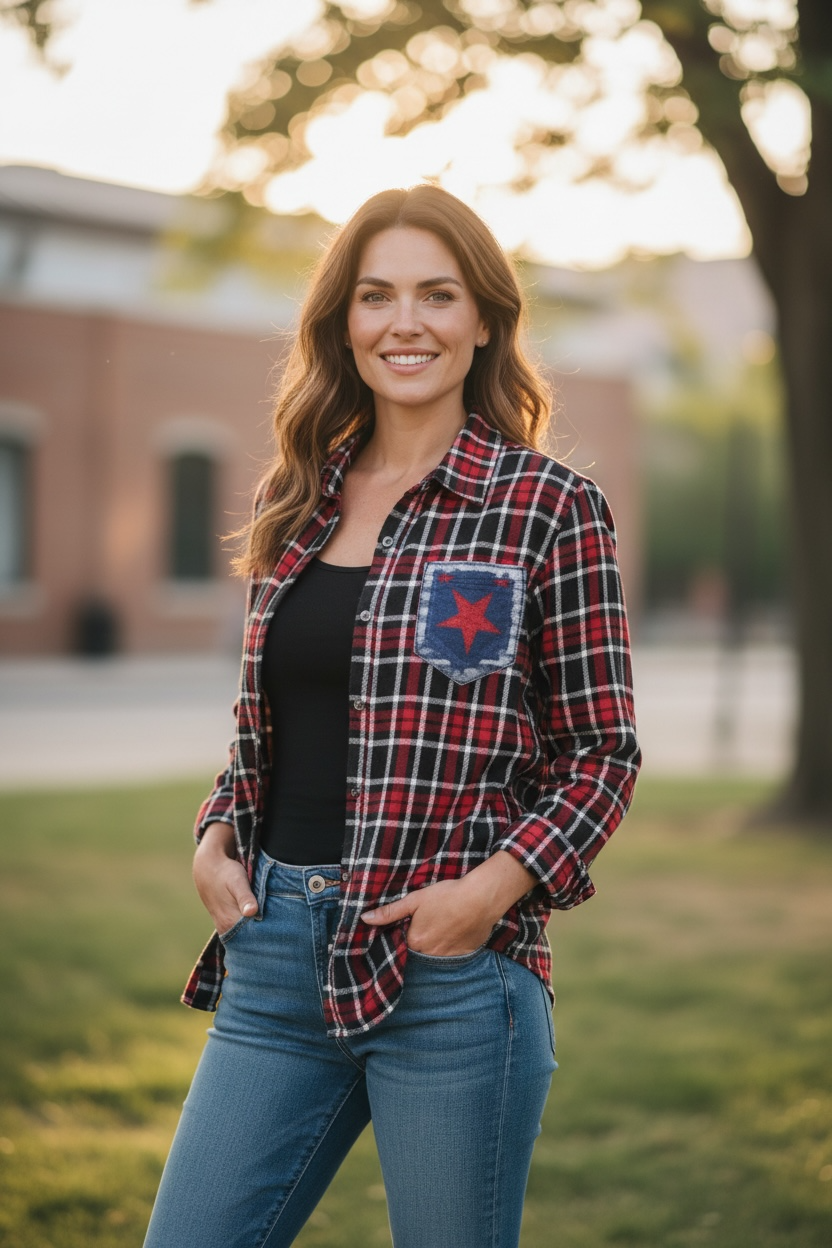 Chemisier western à carreaux Haut qualité slime pour femme, vêtements western, différents couleur – Image 6