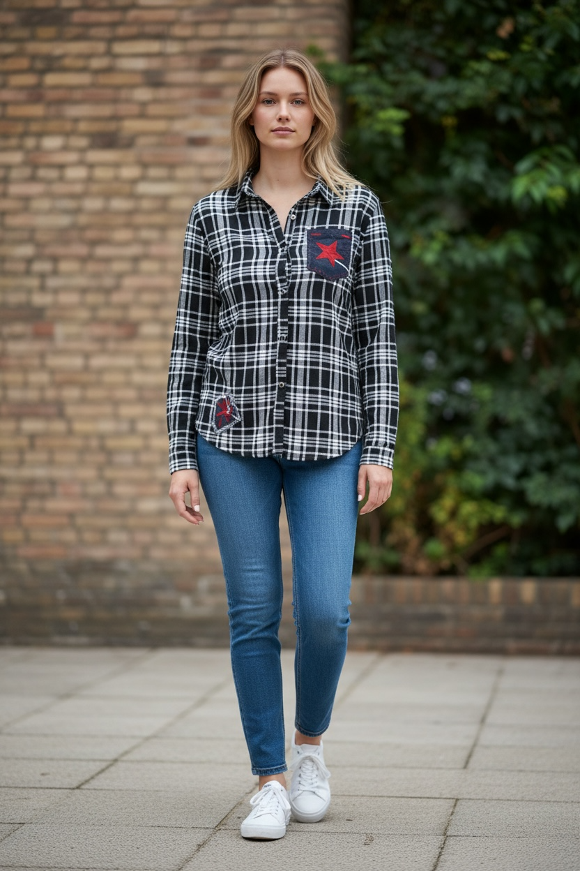 Chemisier western à carreaux Haut qualité slime pour femme, vêtements western, différents couleur – Image 8