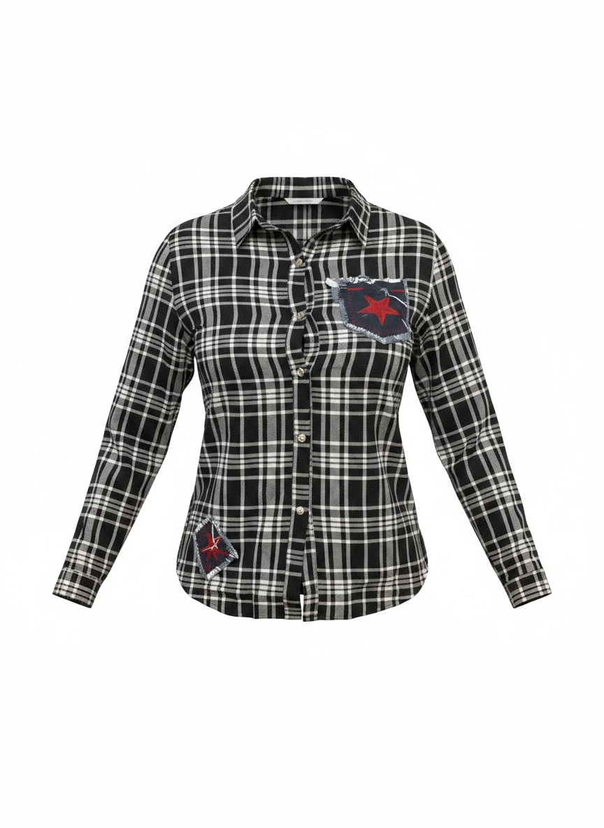 Chemisier western à carreaux Haut qualité slime pour femme, vêtements western, différents couleur – Image 9