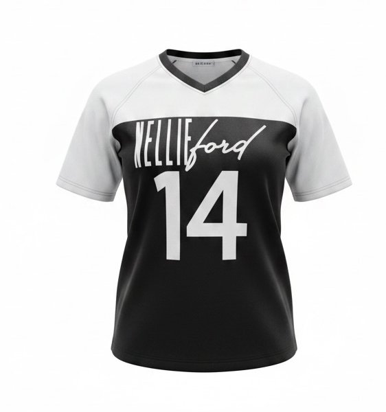 T-shirt à col en V en cotton taille standard pour les femmes