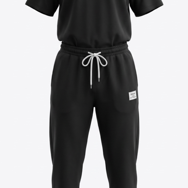 Combinaison de jogging générique Ensemble homme ou femme Été 2 pièces Manches courtes Couleur unie Tricot avec pantalon court Hommes Avec taille élastique Baggy Casual Costume Court Deux pièces Costume de loisirs 
