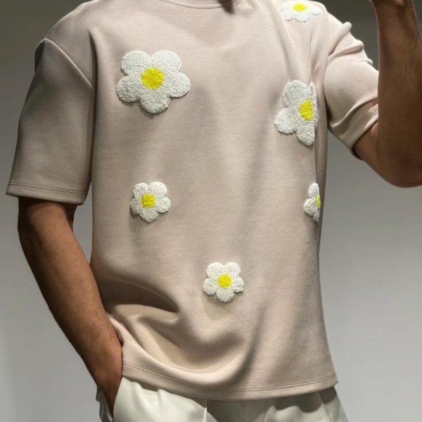 T-shirt / Manches courtes / Col rond / Imprimé fleurs /